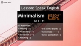 Talk About Minimalism - Powerpoint and Google Slides - ESL