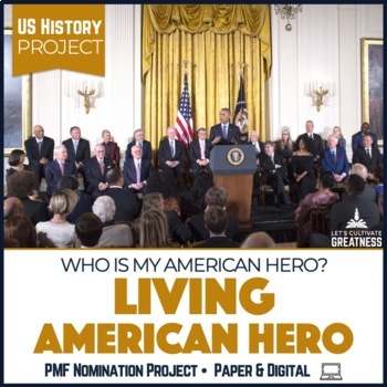 Preview of Living American Hero US History Project Print & Digital