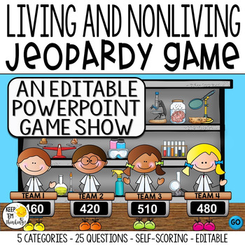 Preview of Living And Nonliving Things Game Show Grades 1 And 2