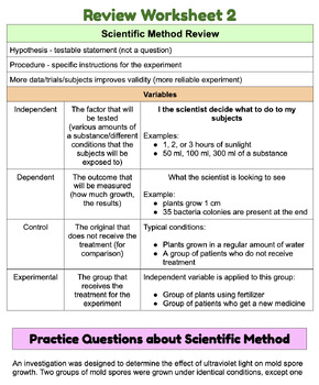 Preview of Living Environment/Biology Review Materials and Regents Practice Questions 2
