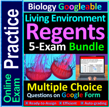 Preview of Living Environment Regents - Multiple Choice Practice on Google Form (Bundle)