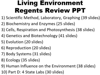 Preview of Living Environment Regents Review Complete PPT's