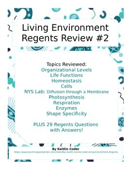 Preview of Living Environment Regents Review Packet 2 of 5