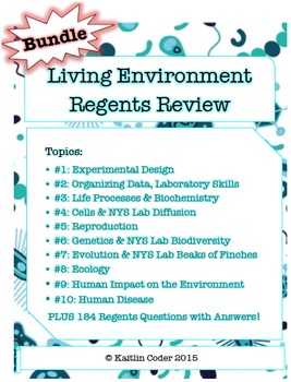 Preview of Living Environment Regents Review Packets *EDITABLE BUNDLE*
