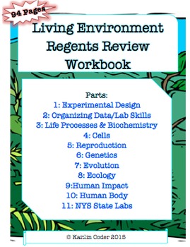 Preview of Living Environment Regents Review WORKBOOK (EDITABLE with Answers!)