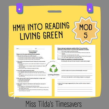 Preview of Living Green - Grade 5 HMH into Reading