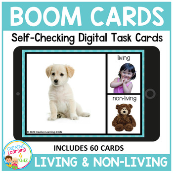 Preview of Living & Non-Living Things Boom Cards for Distance Learning