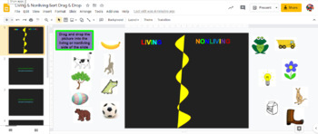 Preview of Living & Nonliving Drag and Drop Digital Sort PPT & GOOGLE APPS