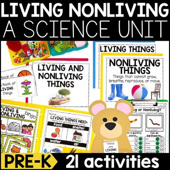 Preview of Living Nonliving Things Science Activities and Lessons for Pre-k