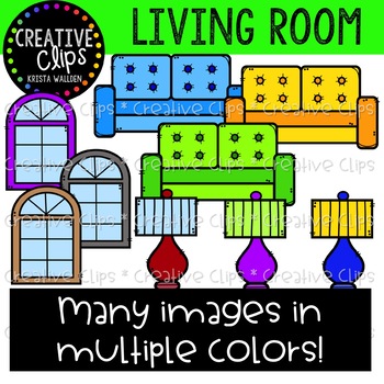 Living Room Furniture Clipart {Creative Clips Clipart} | TPT