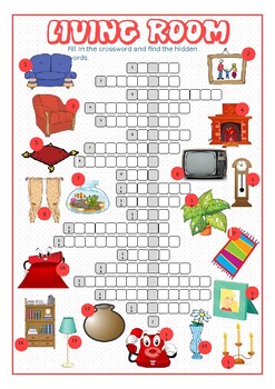 Living Room Crossword Puzzle by asma chihab TPT