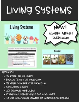 Preview of Living Systems UNIT PLAN NEW 2023 Grade 1 Science Alberta Slides and Lessons