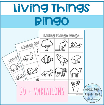 Preview of Living Things Bingo Game - Living and Non Living Game - 20 unique cards!