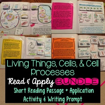 Preview of Cells Interactive Notebook Reading Comprehension BUNDLE