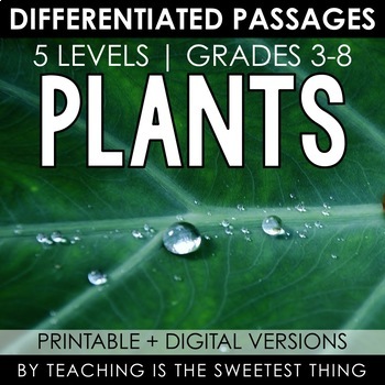 Preview of Living Things: Plants - Passages - Distance Learning Compatible