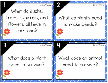 Living Things Task Cards by Amber Socaciu | Teachers Pay Teachers