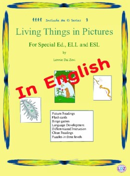 Preview of Living Things in Pictures for Special Ed., ELL and ESL Students