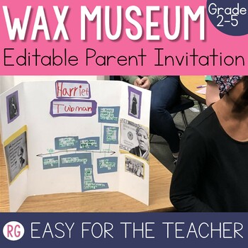 Preview of Living Wax Museum Parent Invitation