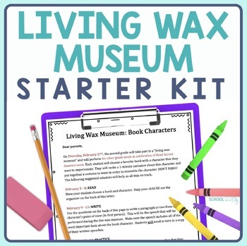 Preview of Living Wax Museum - Editable Parent Letter, Rubric, and Organizer