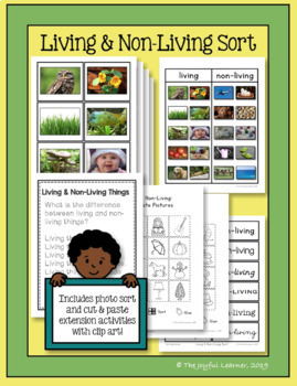 Preview of Living and Non-Living Sort (real photos sort and cut-&-paste extension activity)