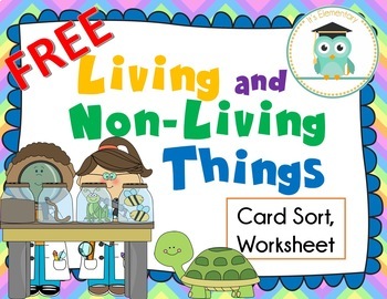 Preview of Living and Non-Living Things Card Sort Worksheet NGSS K-LS1-1