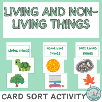 Preview of Living and Non-Living Things Sorting Cards Activity