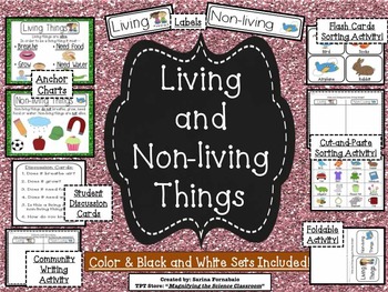 Living and Non-living Things Activity Set CCSS | TpT