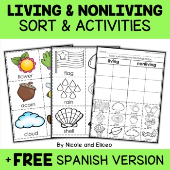 Preview of Living Things Sort Activities + FREE Spanish