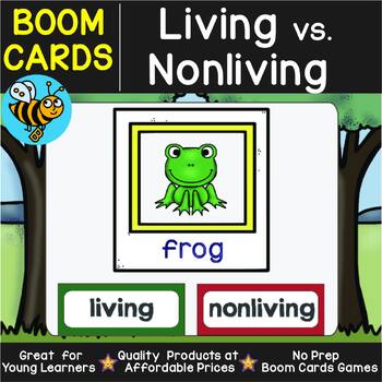 Preview of LIVING AND NON LIVING THINGS BOOM CARDS SORTING GAME