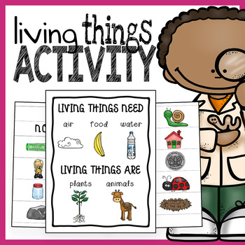 Preview of Living and Nonliving Things Sorting Activity and Poster