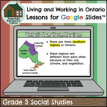 Preview of Living and Working in Ontario for Google Slides™ (Grade 3 Social Studies)