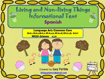 Preview of Living nonlivingInformational Text Bilingual Stars Mrs Partida