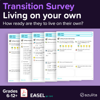 Preview of Living on Your Own Transition Survey — PDF & Easel
