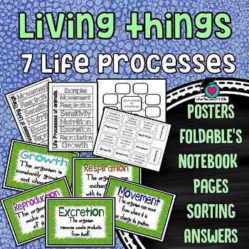 Preview of Living things - 7 Life Processes Packet