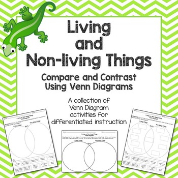 Preview of Living and Non-Living Things Compare and Contrast Using Venn Diagrams