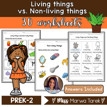 Preview of Living vs Non-living  {Worksheets} - Ms Marwa Tarek