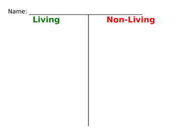 Preview of Living vs. Nonliving Sort