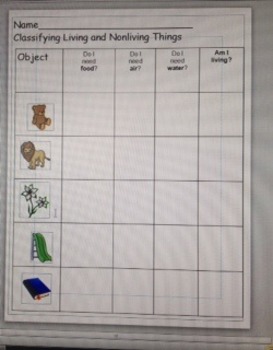 Preview of Living/Nonliving Classifying