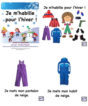 Preview of Je m'habille pour l'hiver - Interactive Notebook & Booklet