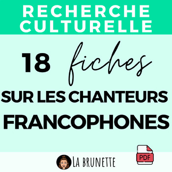 Preview of Livret de Recherches Culturelles - Les Chanteurs Francophones - Booklet