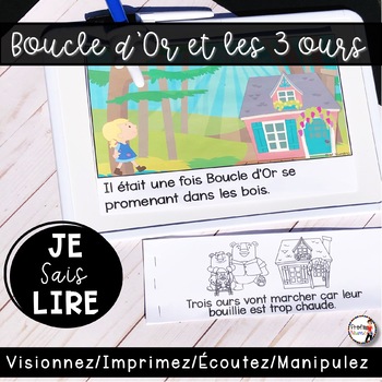 Preview of Livret de lecture AUDIO - Boucle d'Or et les 3 ours (couleur/noir et blanc)