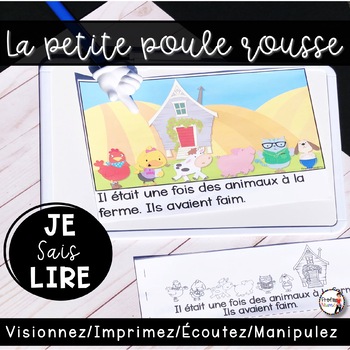 Preview of Livret de lecture AUDIO - La Petite Poule Rousse (couleur/noir et blanc)