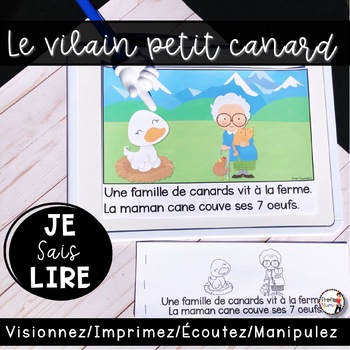 Preview of Livret de lecture AUDIO - Le Vilain Petit Canard (couleur/noir et blanc)