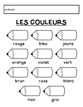 Livret des couleurs - Colour booklet by Madame Tee Tee | TPT