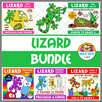 Preview of Lizard Activities Bundle Preschool and Kindergarten