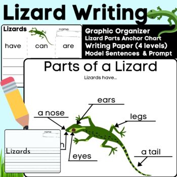 Preview of Lizard Writing and Labeling Informative Have Can Are w/ Anchor Charts Reptiles