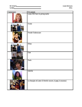Preview of Lizzie McGuire Movie Graphic Organizers and Vocabulary Enrichment #1