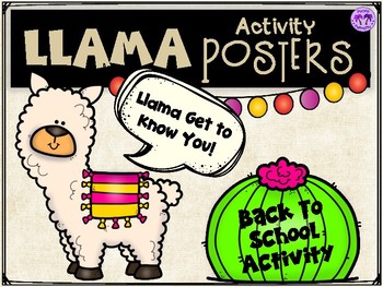 Preview of Llama Activity Posters - Back To School - Get To Know You