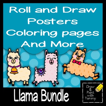 Preview of Llama Art Bundle with Roll and Draw, Posters, Clip Art, Coloring Pages and More