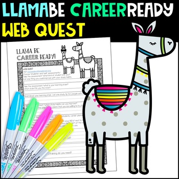 Preview of Career Exploration Web Quest Llama Be Ready